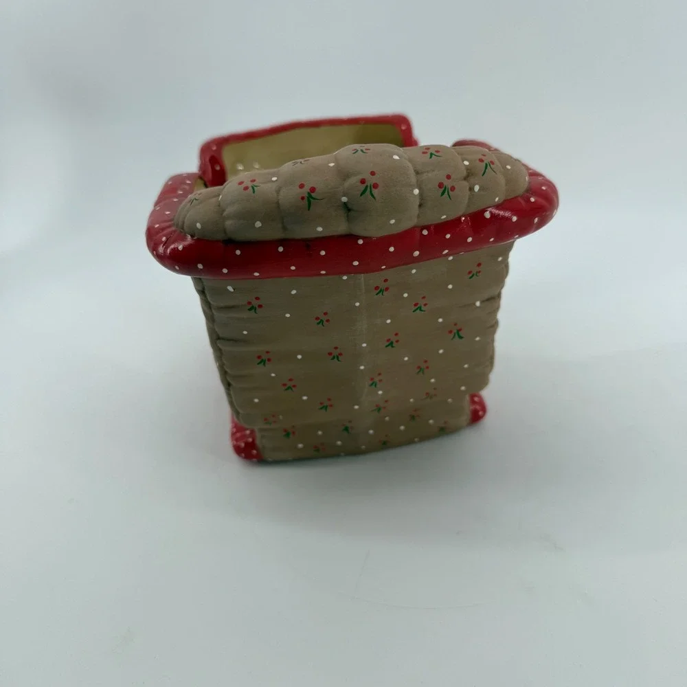 Vintage 1986 Signed Kimple Mold Quilted Christmas Ceramic Reindeer & Sleigh Set